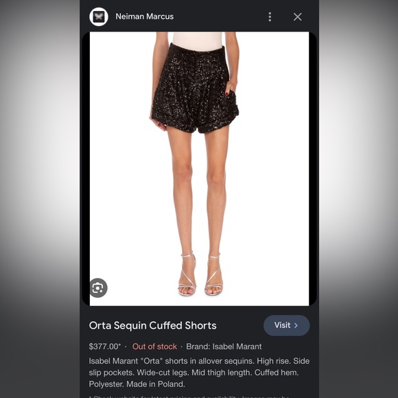 Authentic Isabel Marant Orta Sparkle Short - Picture 4 of 7